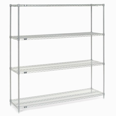 Nexel Chrome Wire Shelving, 72W x 21D x 74H 21727C